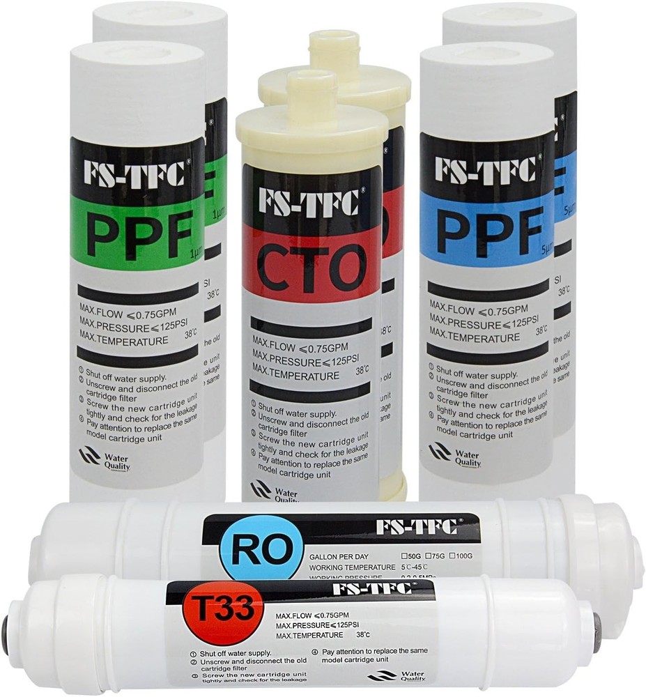 Reverse Osmosis Water Filtration System 1-Year Replacement Filter Kit