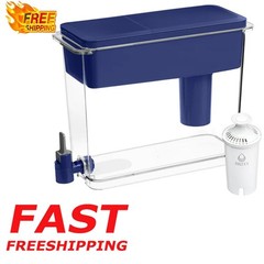 27 Cup Water Filter Dispenser Plastic Polystyrene Family Offices Kitchen Blue US