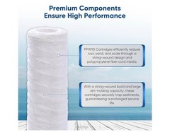 4 PACK PUREPLUS 5 Micron 10″x2.5″ Whole House String Wound Sediment Filter PPW10