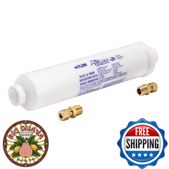 EZ-FLO 10 Inch Line Water Filter, Brass 1/4 Inch MIP x 7/16 Inch Compression Ada