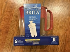 New 1 Brita 6 Cup Filtration System Red Pitcher The #1 Filter
