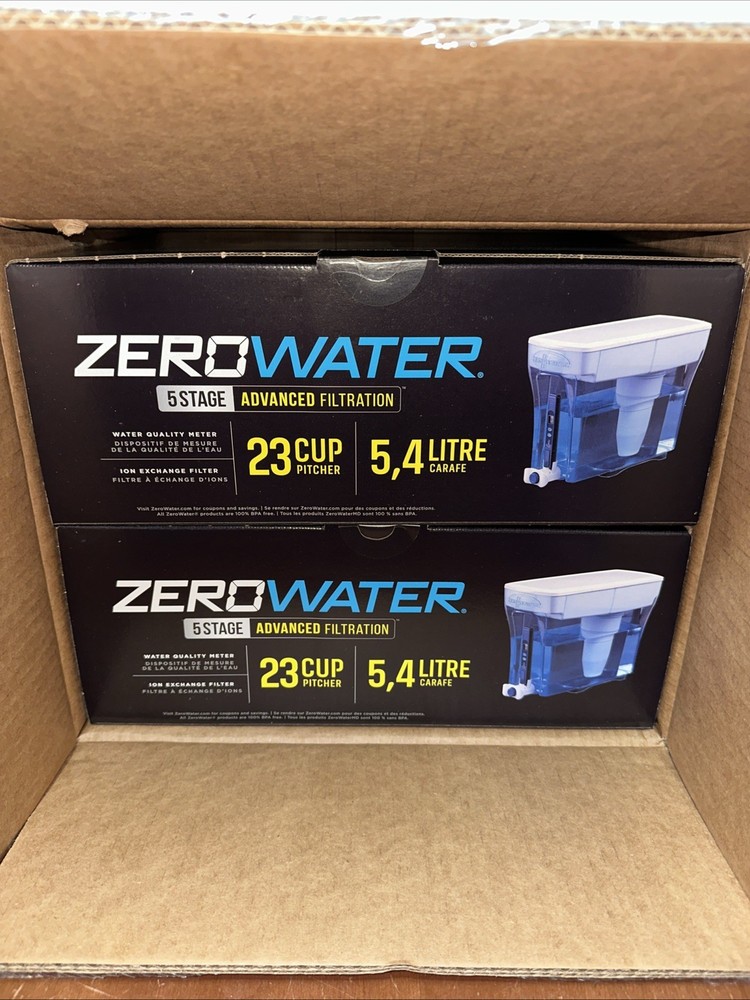 2 ZeroWater 23 Cup Water Filter Pitcher with Water Quality Meter NIB New Sealed