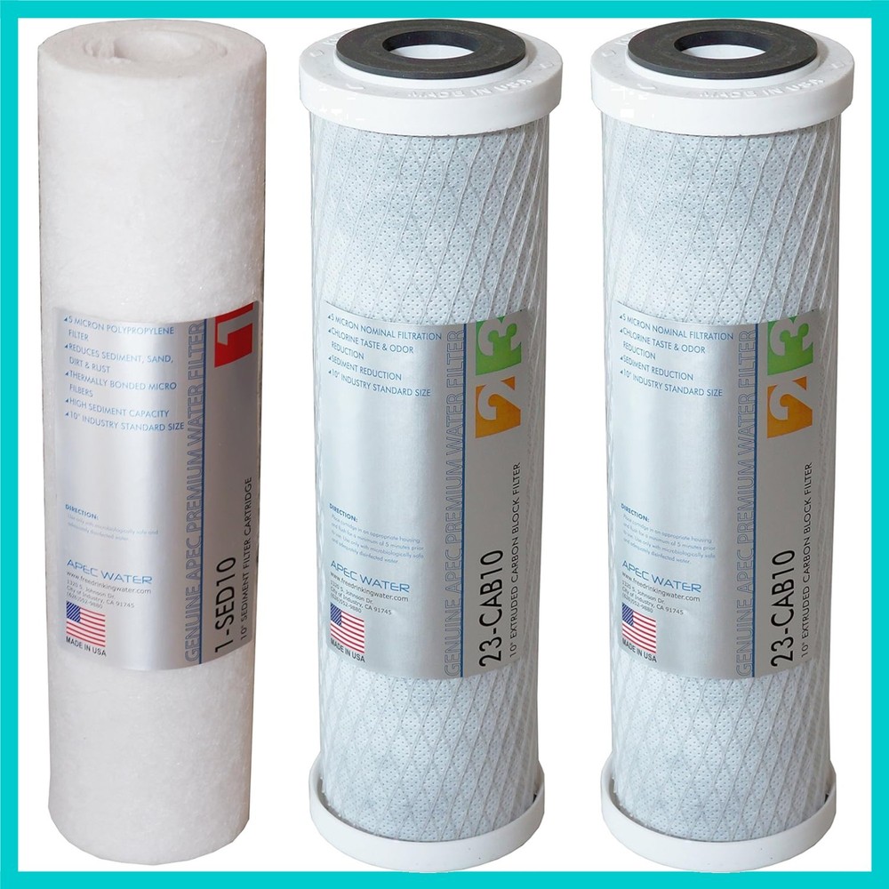 APEC Ultimate Series 3-Stage NSF Certified Reverse Osmosis Filters – 10″ Set