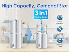 Waterdrop Gravity-fed Water Filter System,with 2 Black+2 White Carbon Filters