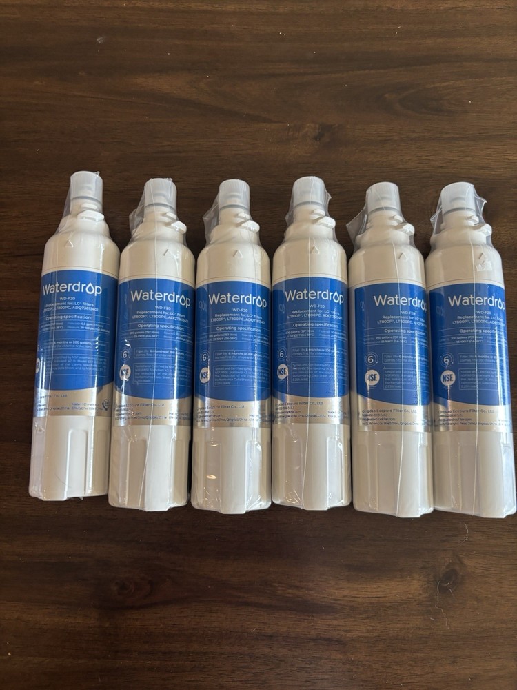 WaterDrop WD-F20 LG Refrigerator Water Filter-LT800P LT800PC ADQ73613401,qty 6