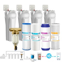 SimPure 10 Inch Whole House Water Filter Housing Filtration System Cartridge Set