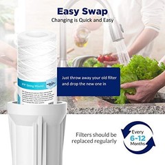 5 Micron 10″x2.5″ String Wound Whole House Water Filter – 6 Pack Sediment Filter