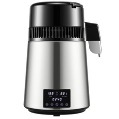 VEVOR 4L Water Distiller 1.5L/H Water Filter w/ Timing Dual-Temp Display 1750W