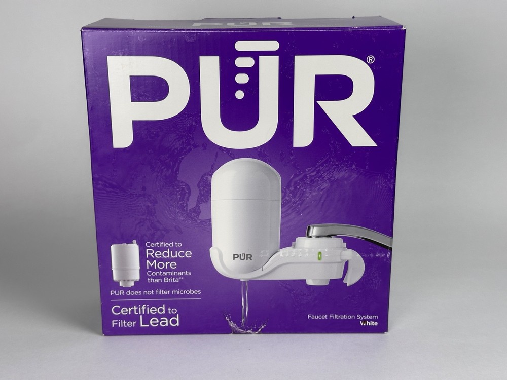 PUR FM3333B Faucet Water Filtration System- Vertical Mount, White, Lead Reducing