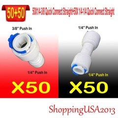 50PCS 1/4″-3/8″ Quick Connect Straight +50 Quick Straight Fitting 1/4″-1/4″
