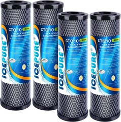 ICEPURE 1 Micron 2.5″ x 10″ Whole House CTO 10 Carbon Sediment Water Filter 4-pk