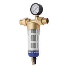 3T/792.52Gal 8.27*3.39in Clear& Coppery& Blue Water Filter W/ Pressure Gauge