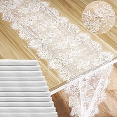 12 Pack White Lace Table Runner 14 x 120 Inch Rustic 14 x 118 inch,