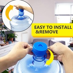 3 and 5 Gallon Water Jug Cap Reusable，Food Grade Silicone Replacement Blue