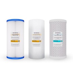 3 BB 10″x4.5″ WH Pleated + Sediment + CTO Lake, Cottage & Well Water Filter Set