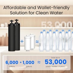 Waterdrop Gravity-fed Water Filter System, with 4 Filters, Metal Spigot & Stand