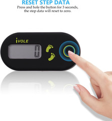3D Pedometer for Walking, Digital Simple Clip on Step Counter with Large Display