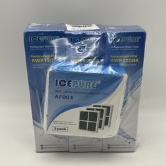 ICEPURE RWF1200A Refrigerator Water Filter 3-Pack & AF004 Air Filter 3-Pack Kit