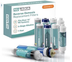 10 Piece NU Aqua Reverse Osmosis Water Filter System Replacement Set – 6 Stage