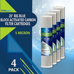 4 pcs Big Blue CTO Carbon Block Water Filters 4.5″ x 20″ Whole House Cartridges