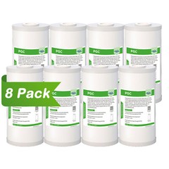 8 Pack 10″x4.5″ 5 Micron Sediment & GAC Granular Carbon Water Filter Cartridges