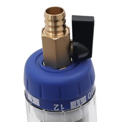 3T/792.52Gal 8.27*3.39in Clear& Coppery& Blue Water Filter W/ Pressure Gauge