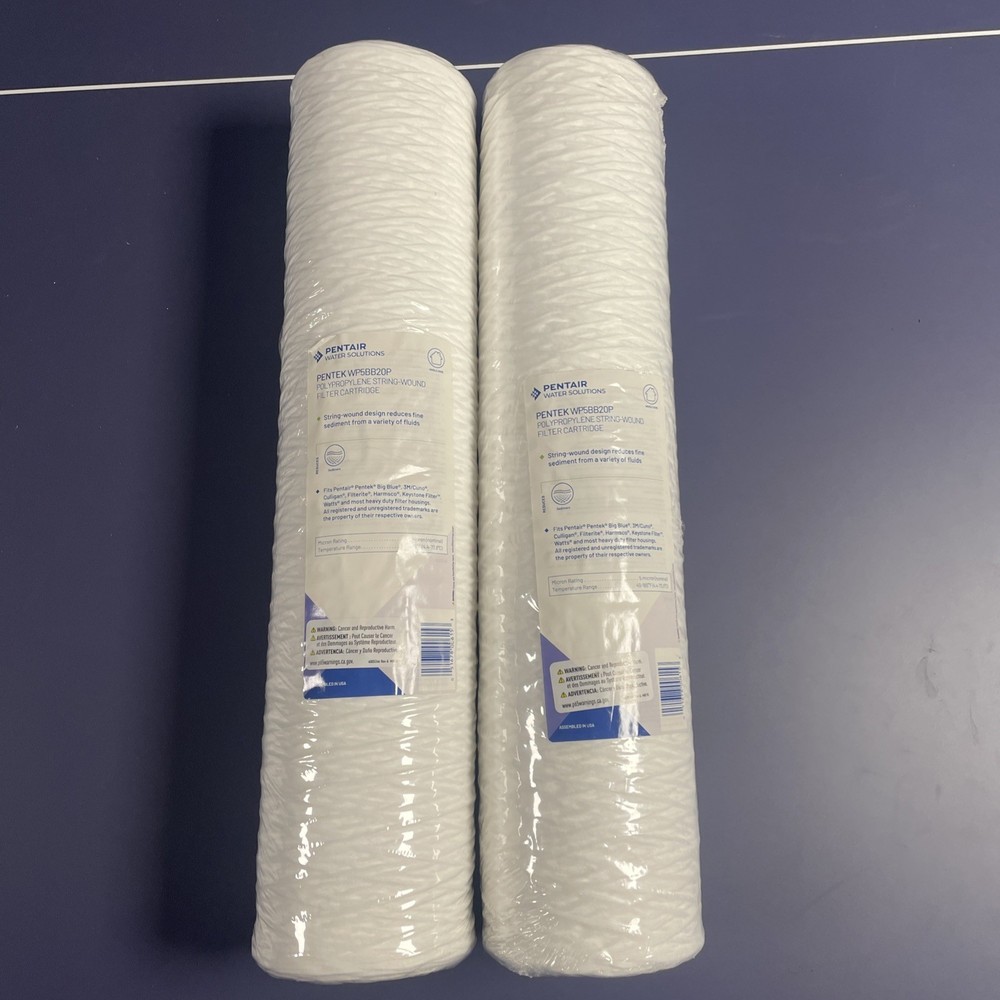 2 PENTAIR PENTEK WP5BB20P SEDIMENT FILTER STRING-WOUND 20″ X 4.5″, 5 MICRON