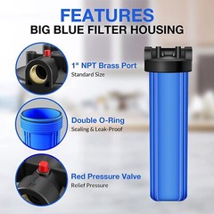 20 Inch Whole House Water Filter Housing System 20″ x 4.5″ Carbon Block Purifier