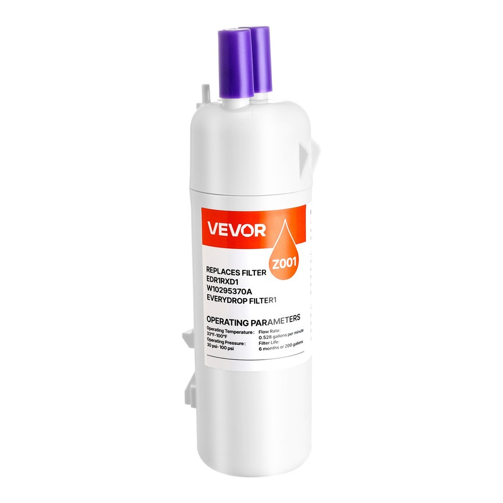 VEVOR Refrigerator Water Filter Replacement Remove 70+ Contaminants White