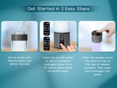 2 Pack Portable Hydrogen Water Bottle Generator 6K+ PPB SPE/PEM USB Rechargeable
