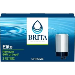 Brita Elite Faucet Mount Water Filter Replacement 3 Pack Removes Lead 100 Gal