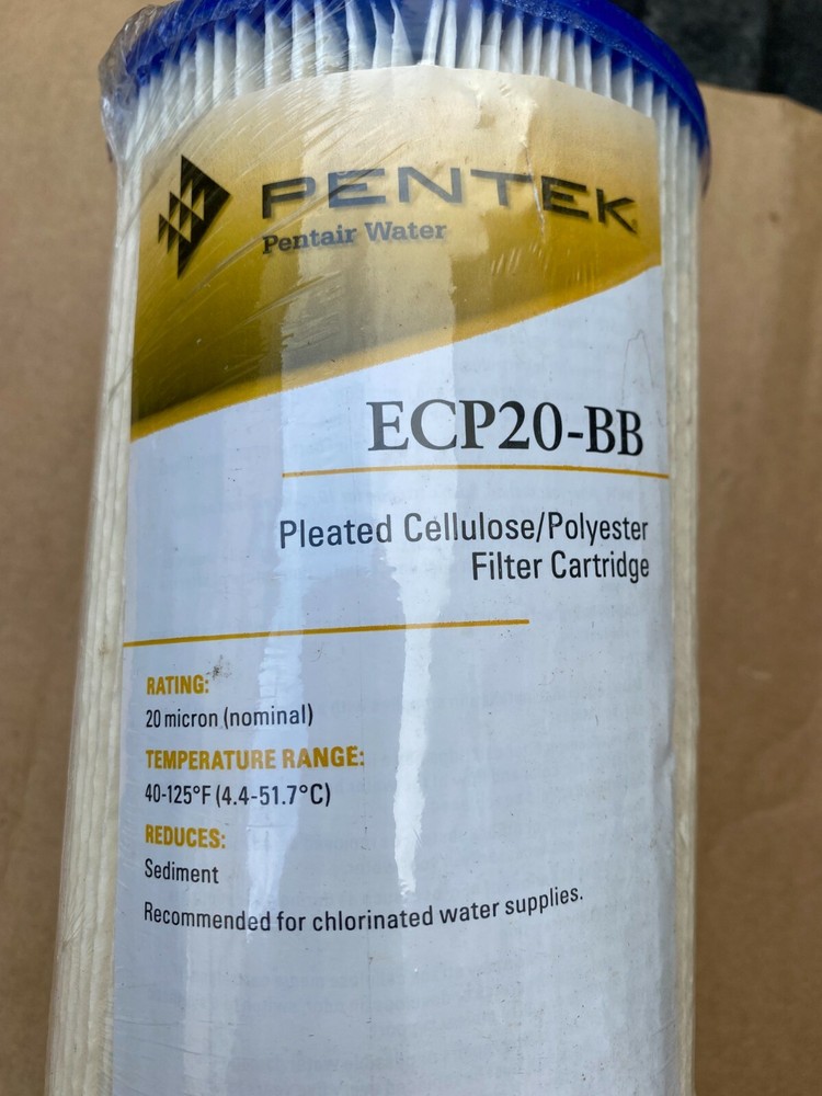 Whole House Pleated Sediment Water Filters (Qty 2) Pentek ECP20-BB 20 Micron
