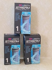 ( LOT OF 3 ) New BRITA STREAM w FILTER AS YOU POUR Pitcher Replacement Cartridge