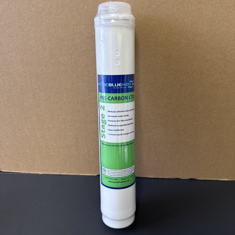 Pure Blue H2O Stage 2 Pre-Carbon CTO Filter New Sealed**