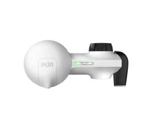 PUR Plus Horizontal Faucet Mount Water Filtration System in Matte White