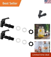 Reusable Black Water Beverage Faucet – 2 Pcs Easy-Use Spigot Set for Kitchen