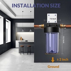 Clear Whole House Water Filter Housing System &2p 10″ x 4.5″ PP Pleated Sediment