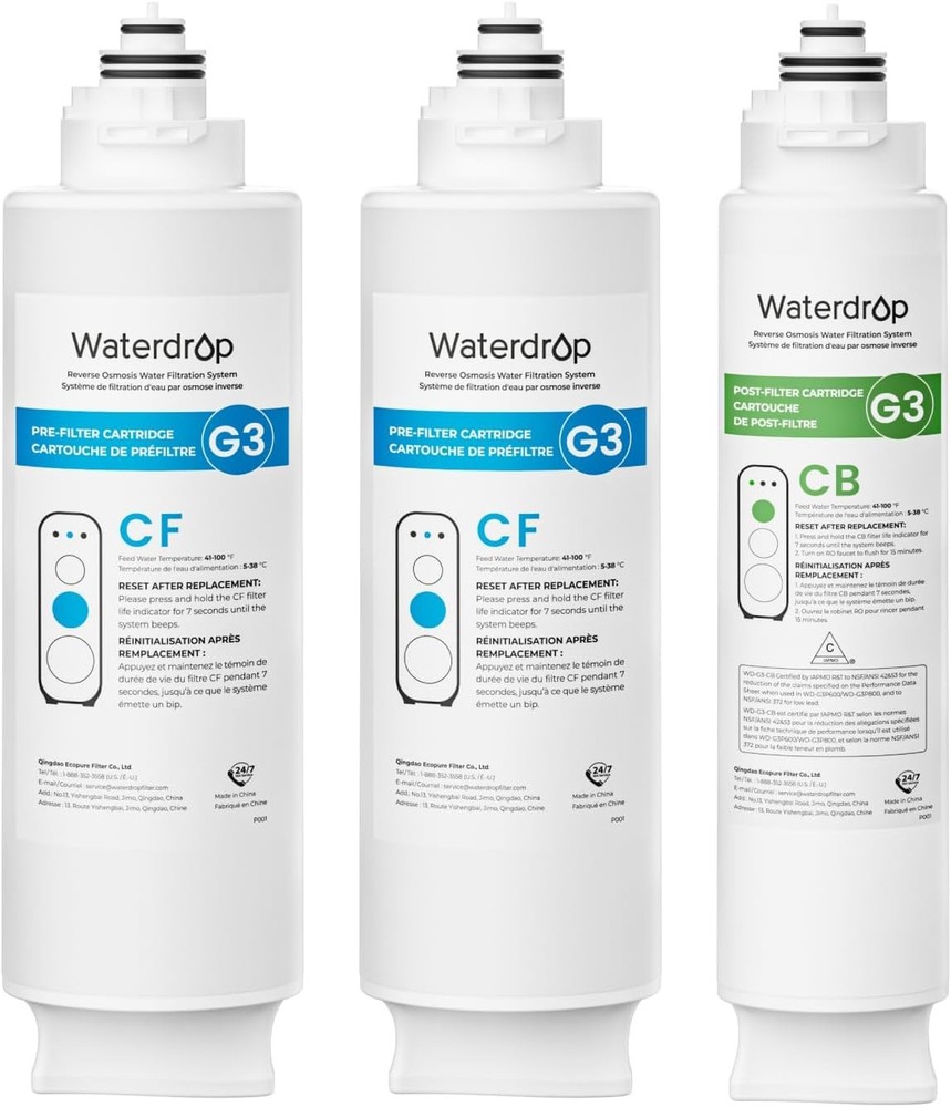Reverse Osmosis System Replacement Water 2-Pack G3-N1CF and 1 G3-N3CB for