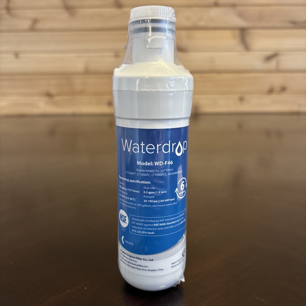 Waterdrop Model WD-F46 Refrigerator Water Filter Replacement New In Box