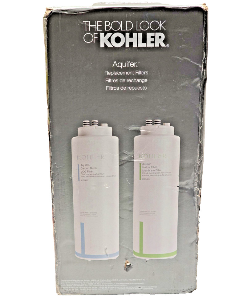 2 KOHLER K-29651-NA FILTERS Aquifer Water Filter Cartridge Replacements New