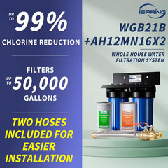 2-Stage Whole House Water Filtration System, 50000 Gal. Capacity with 3/4 In. Pu
