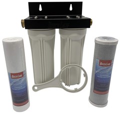 Beech Lane RV Dual External Water Filter System with Brass Fittings & 2 Filters