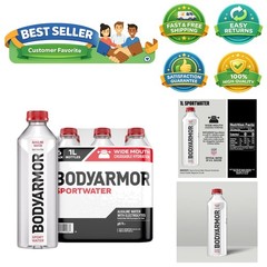 High Alkaline SportWater, pH 9+ – 1L Wide Mouth Bottles, 6 Pack Refreshment