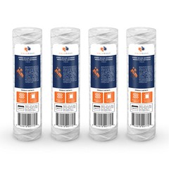 4-Pack of 1 Micron Wound String Sediment Water Filter Cartridges 10″x2,5″ for RO