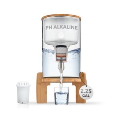 pH Glass Alkaline Water Dispenser Purifier 36 Cups Bamboo Classic Set