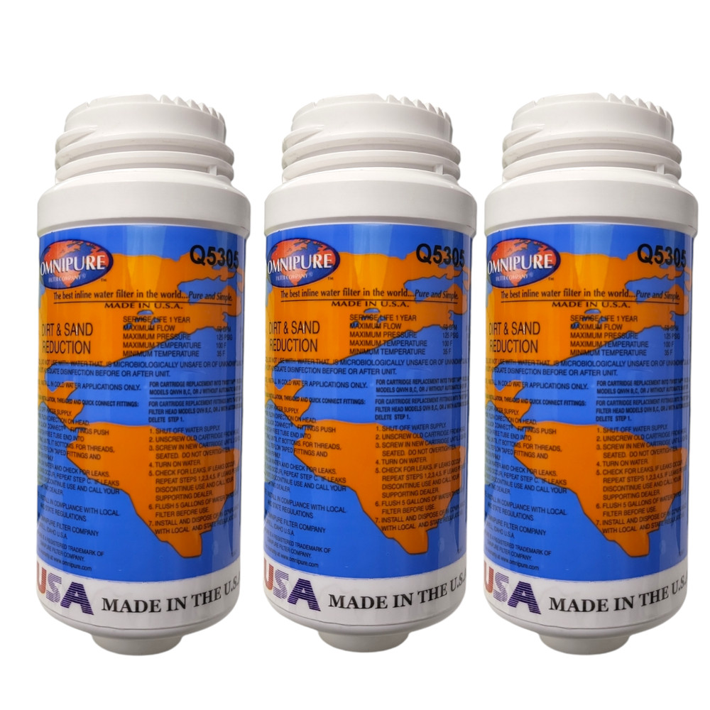 Omnipure Q5305 Dirt & Sand Reduction Q-Series Filter 3-PACK