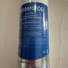 Waterdrop Wd-f02 Refrigerator Water Filter New Sealed E2