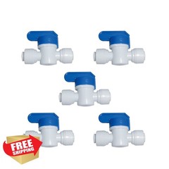 Malida 5pk 1/4″ Quick Connect Ball Valve RO