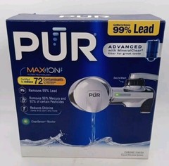 PUR MaxIon Chrome Finish Faucet Filtration Triple Action MineralClear Filter NEW