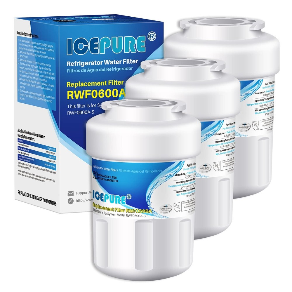 Fit for GE SmartWater MWF MWFP HDX FMG-1 RWF0600A PUREPLUS Water Filter 3Pack